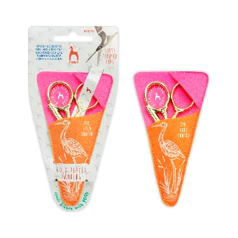 Stork scissors in felt case